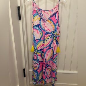 Lilly Pulitzer Pink and Blue Floral Midi Dress